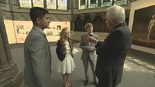 Aleem, Saffron and Callum with David Dimbleby