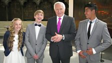 Saffron, Callum and Aleem meet David Dimbleby