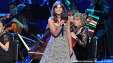 Jenna Coleman, taking part in her first Doctor Who Proms at the RAH.