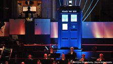 The famous blue box overlooks the stage.