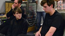 The xx listen to playback at Maida Vale studios