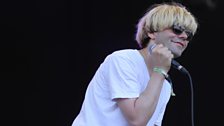 Tim Burgess playing a mix of new material and Charlatans' classics in the Obelisk Arena on Friday afternoon