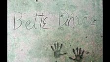 Bette Davis's handprints outside The Chinese Theatre in Los Angeles