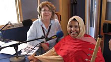 Malouma in the Radio 3 truck with Lucy Duran