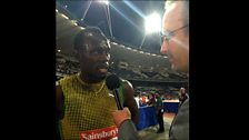 Jonathan Overend meets Usain Bolt