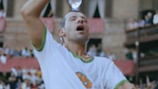 A rider at Palio de Siena