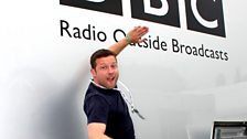 Dermot and the tv Outside Broadcast van