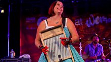 Reverand Peyton's Big Damn Band performs on the Radio 3 stage at Womad 2013