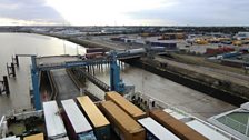 The ferry terminal at King George Dock