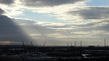 Industrial sky line across the Humber