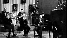 Humphrey Lyttelton (left) with members of his band