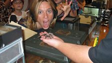 To earn the treasure at the Wayland Show in Watton, Julie had to have a close encounter with a spider!