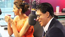 Shahrukh Khan and Deepika Padukone in the studio