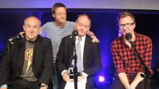 Simon Mayo with tonight's Comedy Panel