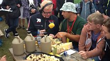 Chris talks cheese with the car fest cheese experts