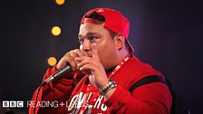 Charlie Sloth hosts the rap battles at Reading Festival