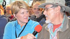 Clare Balding with Pip Herbert at Greenbelt