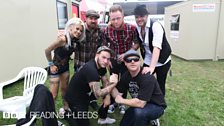 The Creepshow backstage with Mike Davies at Reading Festival