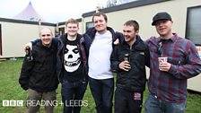 Anti Vigilante and Mike Davies backstage at Reading Festival