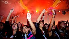 The crowd enjoy the New Music Tent at the London Mela 2013