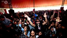 The crowd enjoy the New Music Tent at the London Mela 2013