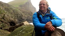 Paul Murton on the sea cliffs of Fair Isle