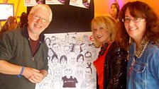 Alex Lester's cartoonist Clive Goddard with EP and Clive's wife Amy Amani-Goddard.