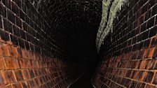 View down the sewer tunnel