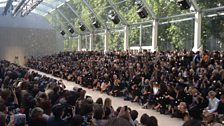 The grand settings of the Burberry catwalk in Kensington