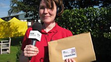 Jo with this week's treasure envelope - which contained a 2014 Treasure Quest calendar