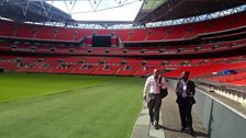 Sukhi Hayer speaks to the FA's Funke Awoderu at Wembley