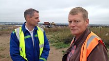 Stuart Hayward-Higham and Tom Heap at Sita's landfill site in Packington, near Birmingham