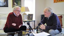 Brian Cosgrove being interviewed by Sir David Jason for the documentary, in Brian’s study.