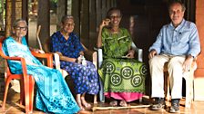 Mark Tully with three of the women that Amy looked after