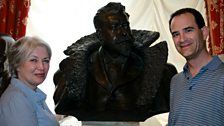 Susan & Andreas Giger at La Scala Theatre Museum with a bust of Francesco Tamagno, creator of the title role in Verdi’s Otello