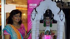 Jayna with the Navratri murti's at Leicester's Jungle Club