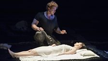 The Rape of Lucretia. Tarquinius (Duncan Rock) and Lucretia (Claudia Huckle).