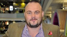 Al Murray chatted on the sofa to Louise and Charlie