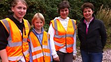 Helen Mark ,Caroline Bower and young vounteers.