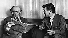 Leonard Bernstein and Aaron Copland with the score of El Salón México c.1960