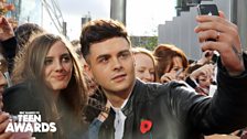 Jaymi flying the flag for Union J on the red carpet