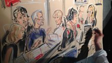 Courtroom artist Priscilla Coleman visits Broadcasting House