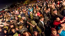 Happy spectators await the fireworks