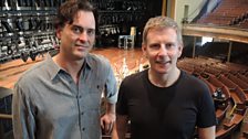 Patrick with singer, songwriter and producer Peter Cooper in Ryman Auditorium