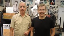 Patrick in Ernest Tubb Record Shop with manager Steve Bowen