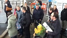 George queuing for the bus