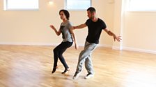 Natalie and Artem rehearse the Jive