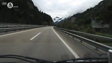 Convoy heading through the Swiss Alps