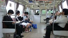 On the local train to Toyota City with the 鶹ԼSO management team.