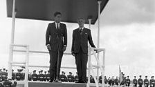 Kennedy and Harold Macmillan at Gatwick